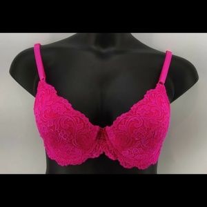 Smart Sexy Neon Pink Lace Pushup Bra Size 36D